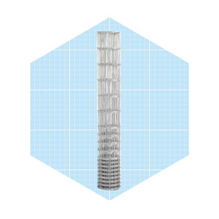 A tall, transparent cylindrical structure stands upright on a light blue grid background, featuring evenly spaced horizontal grooves throughout its length.