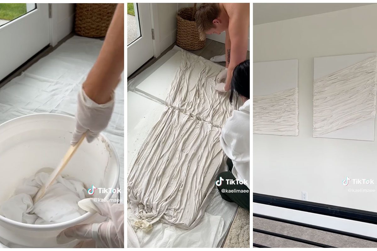 How to Make Expensive-Looking Wall Art With a Bed Sheet