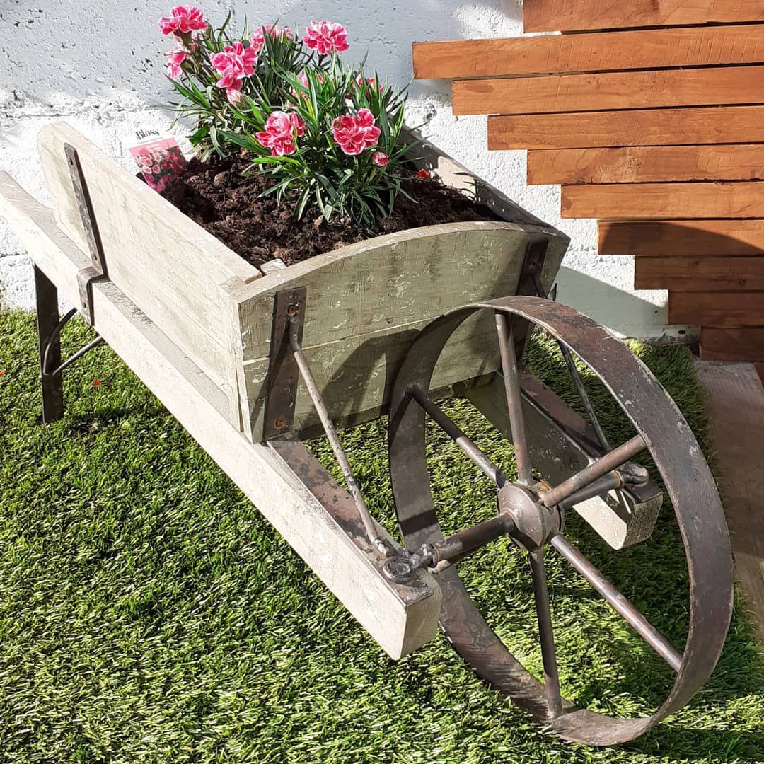 Wood Wheelbarrow Planter