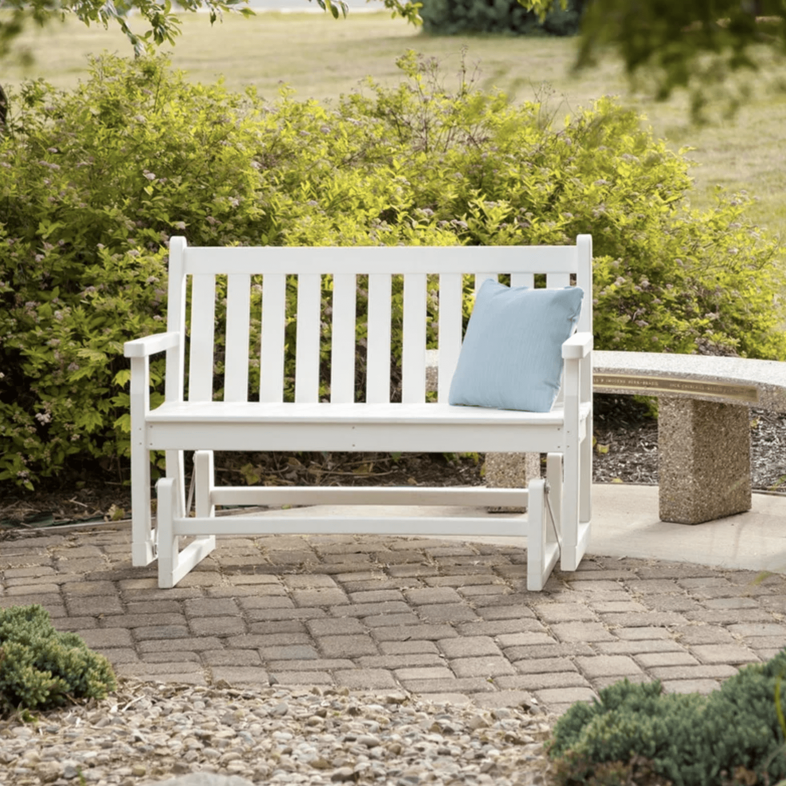Outdoor Garden Glider Bench Ecomm Via Overstock