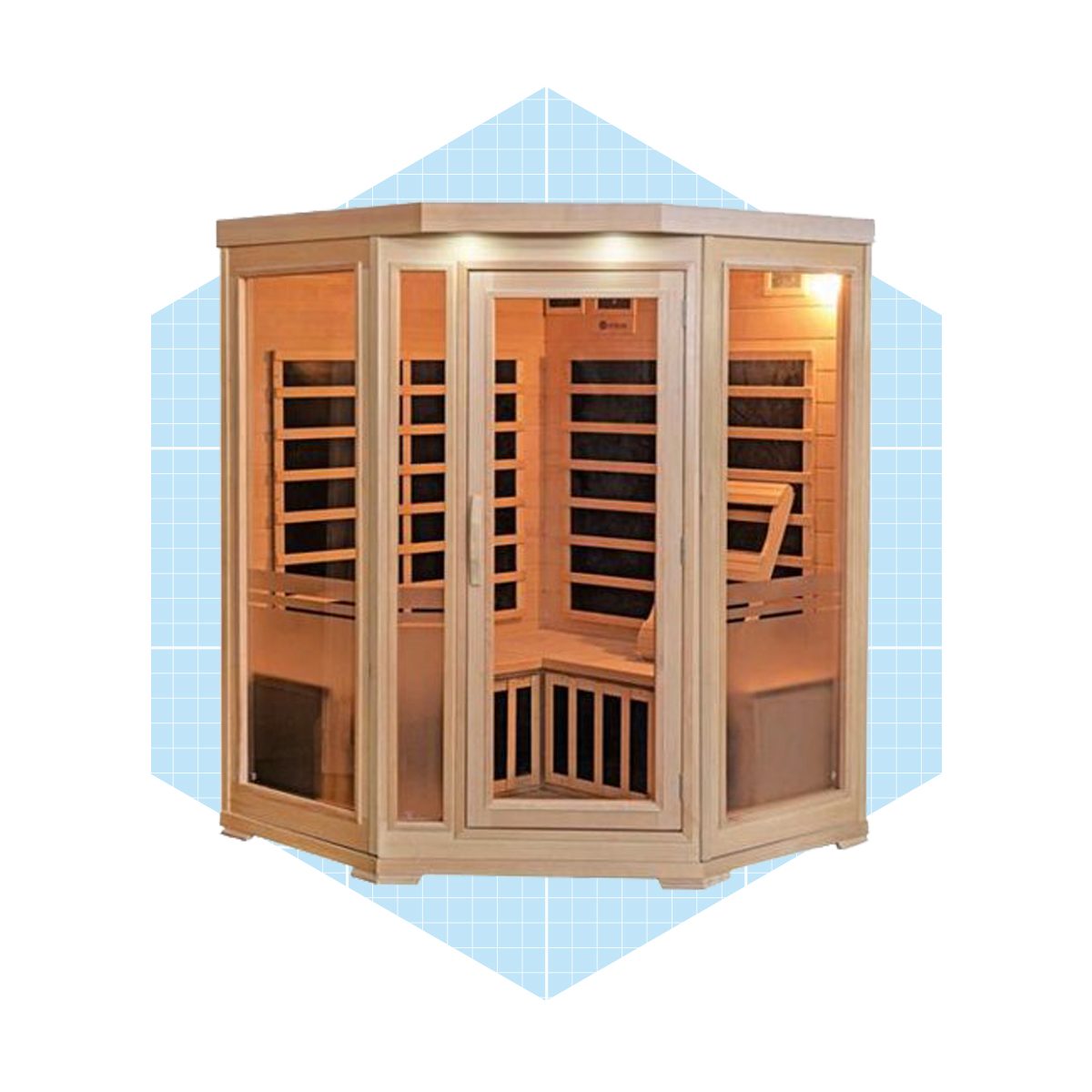 Blue Wave Sonoma 3 Person Hemlock Infrared Corner Sauna With 7 Carbon Heaters Ecomm Walmart.com