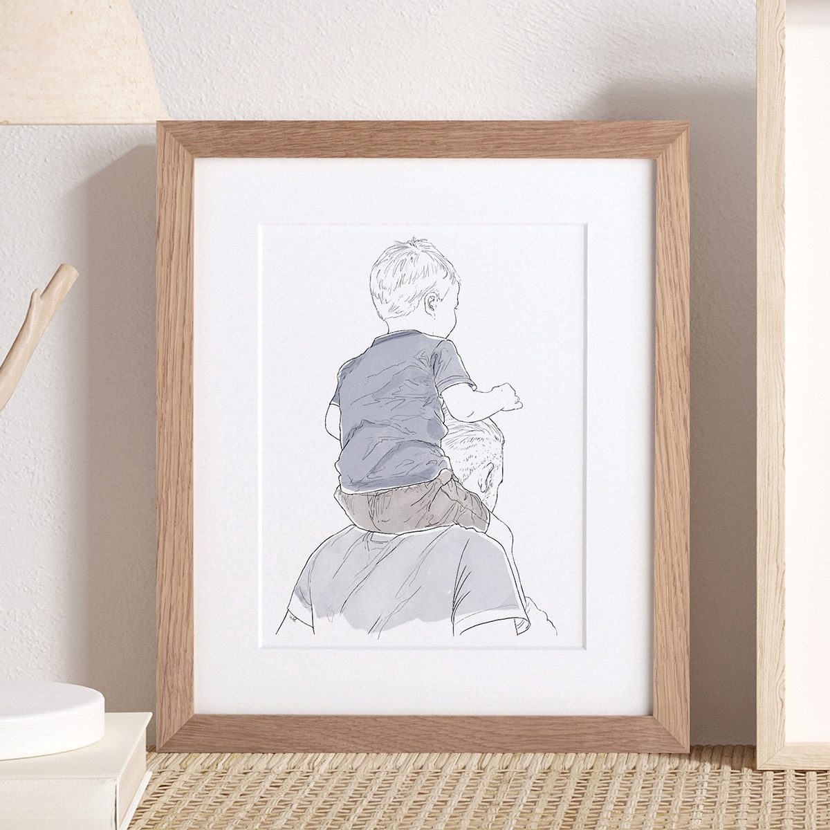 Daddy And Me Line Drawing