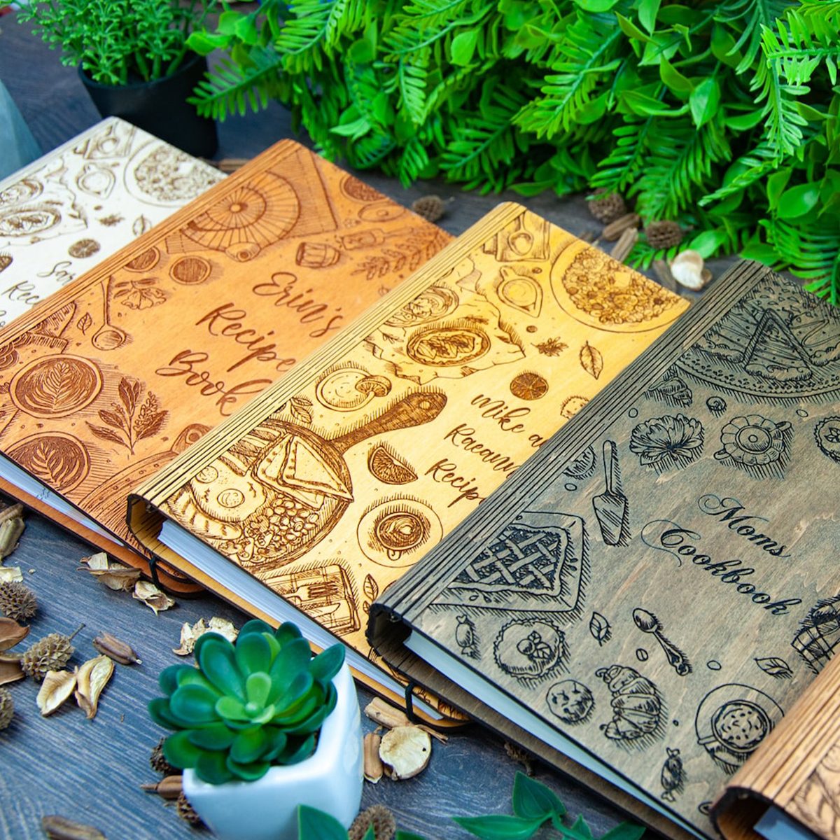 Wooden Recipe Book Binder