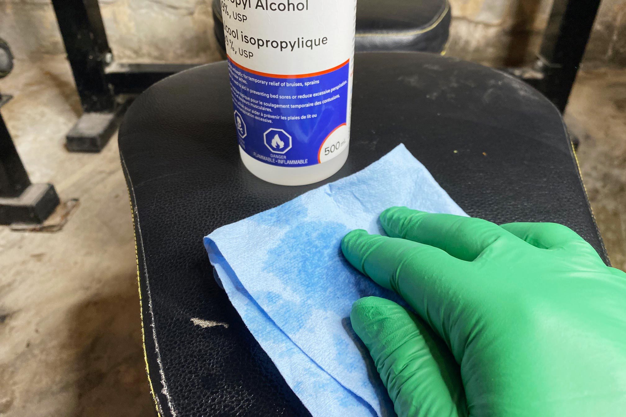 clean Area with rubbing alcohol