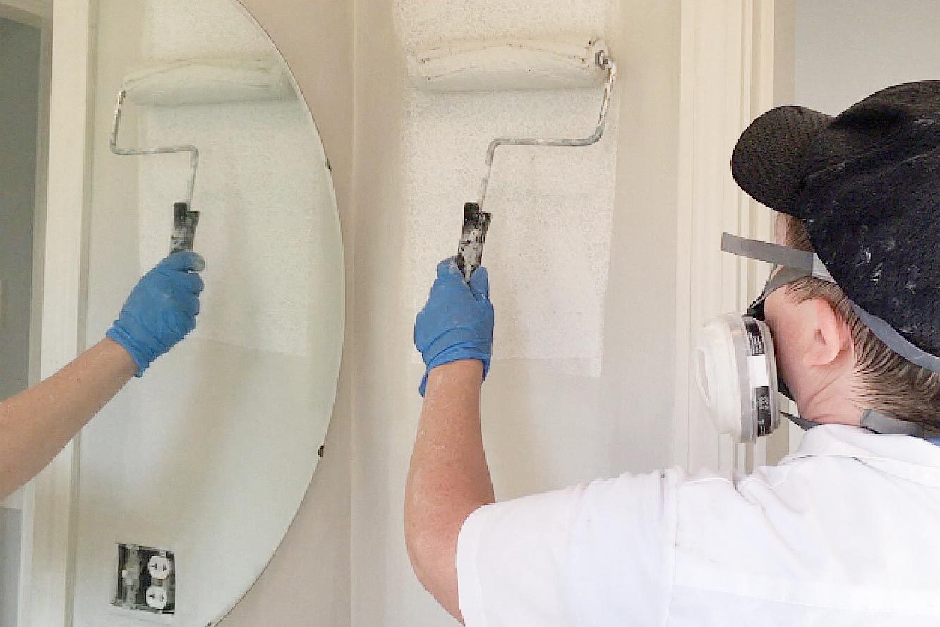 second coat of paint with a paint roller