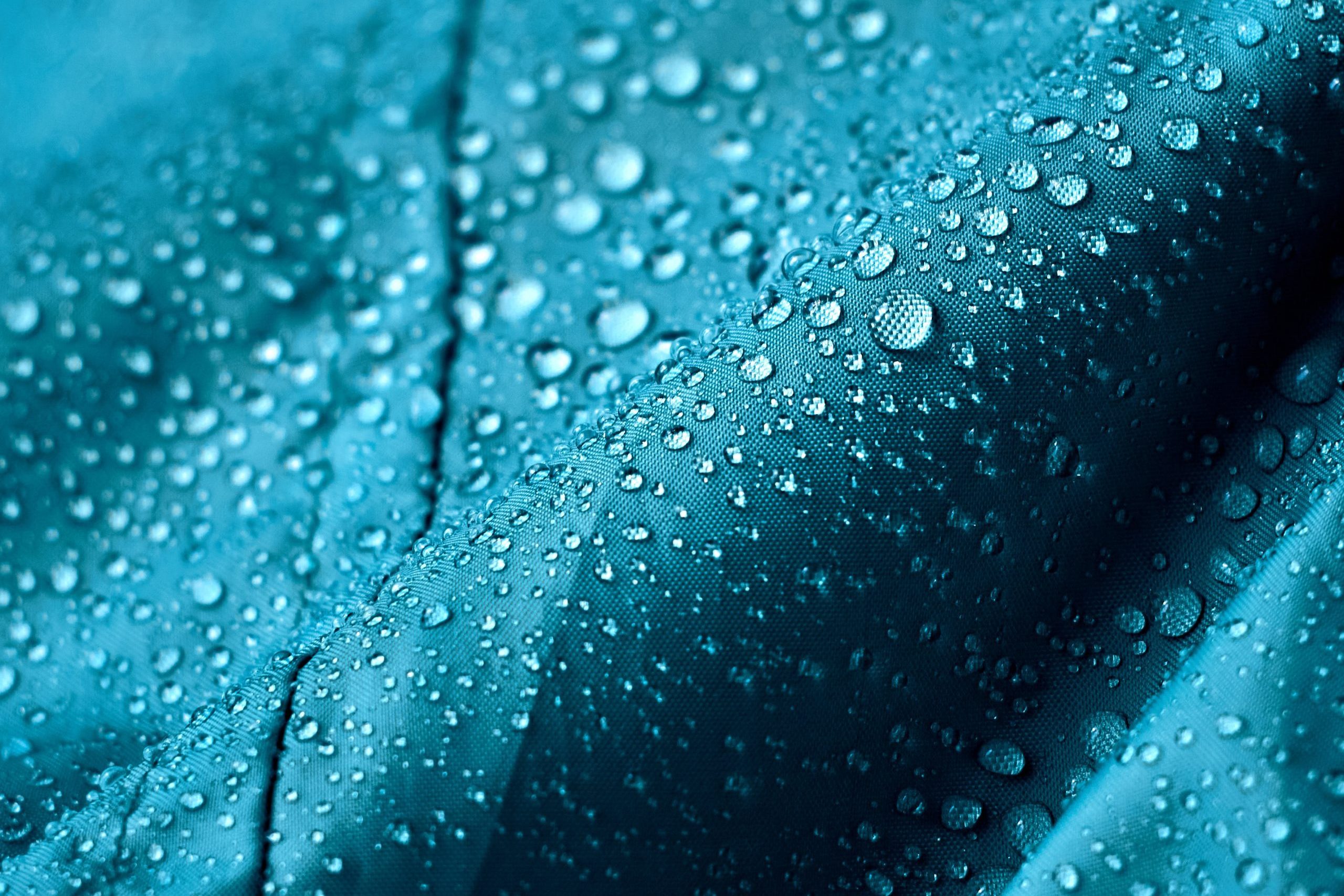 Water drops on the fabric.