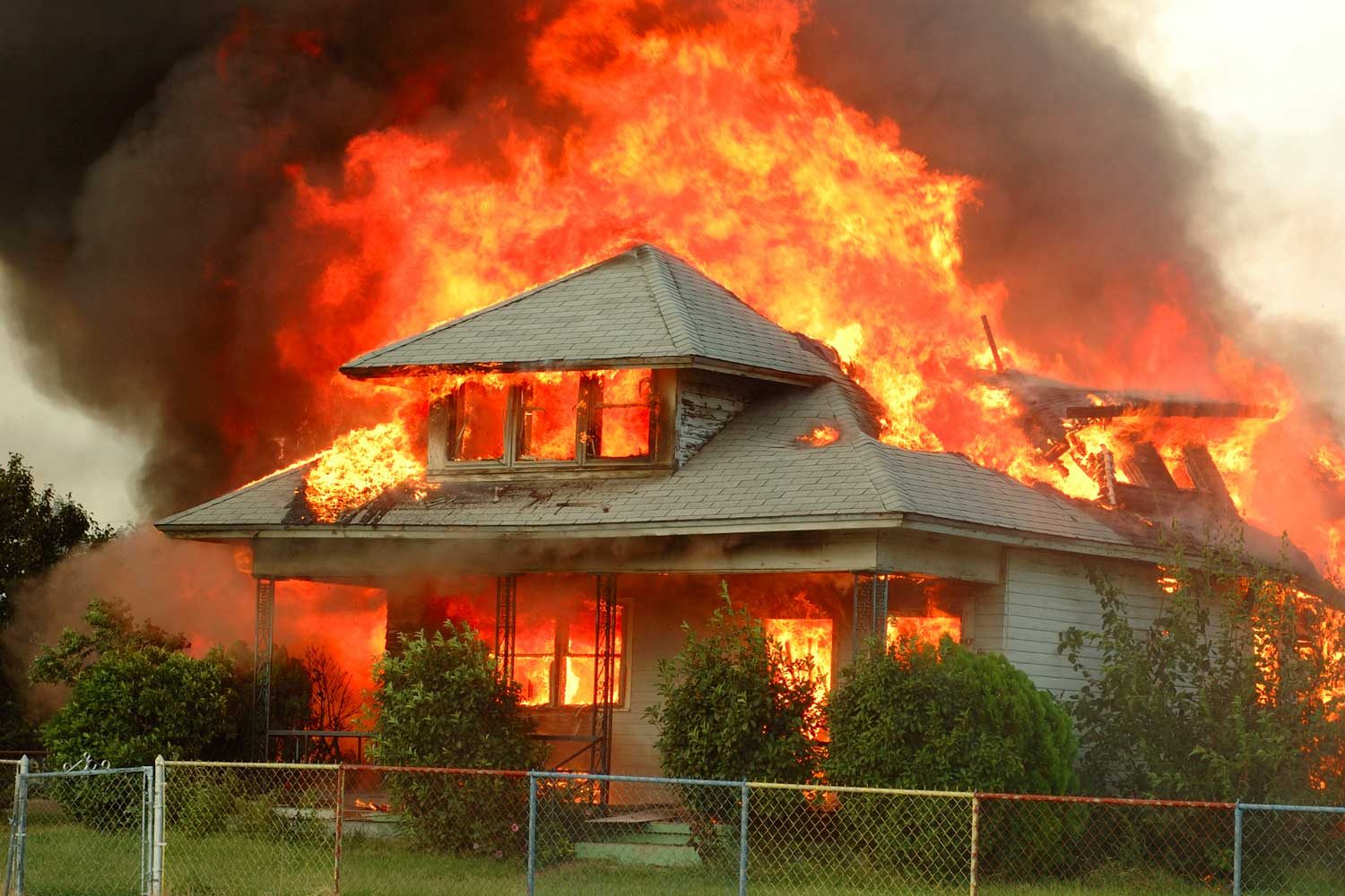 This house had been badly burned earlier this year. The all volenteer fire department demolished the remains with a controlled burn in the early morning hours.