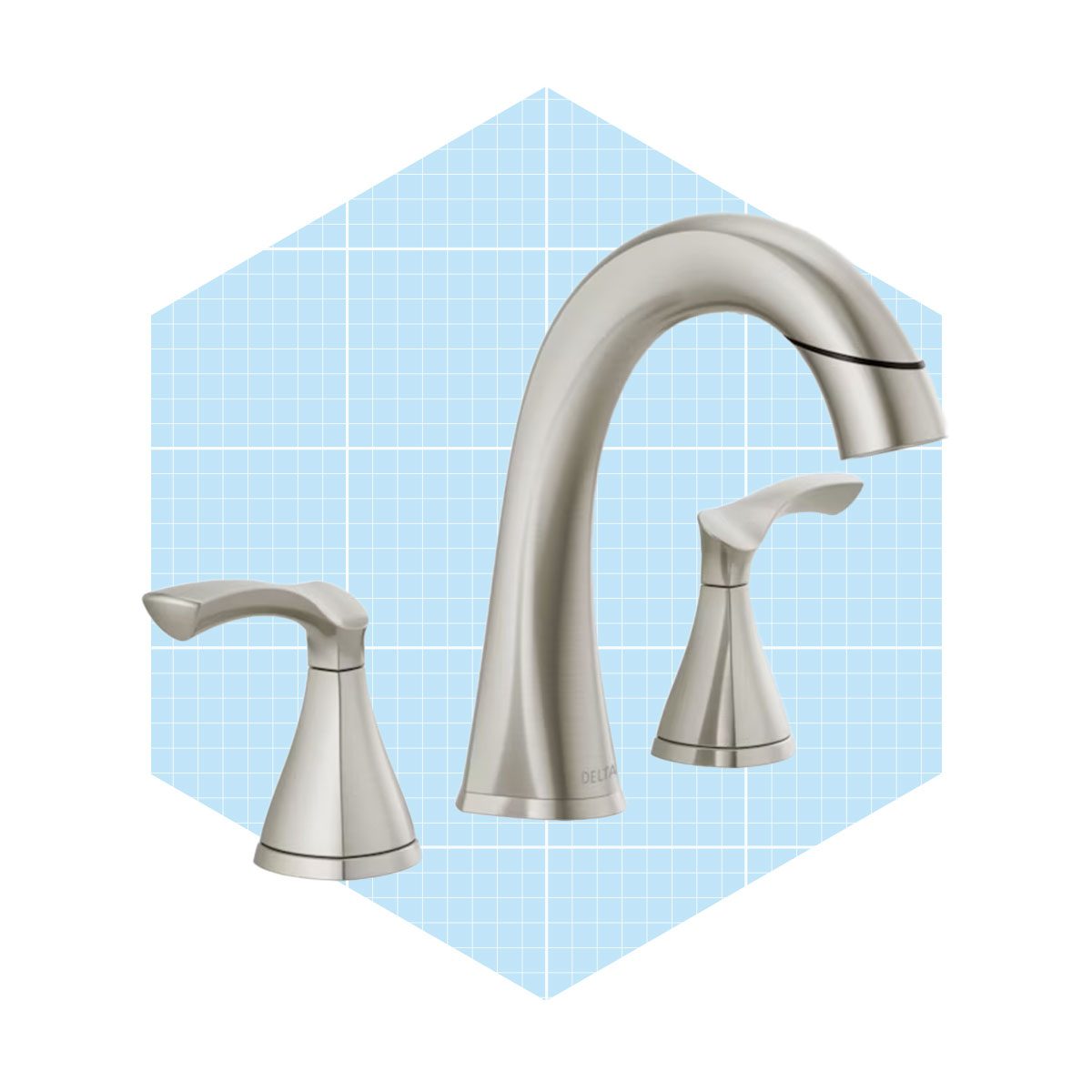 Delta Sandover Spotshield Widespread Watersense Bathroom Faucet