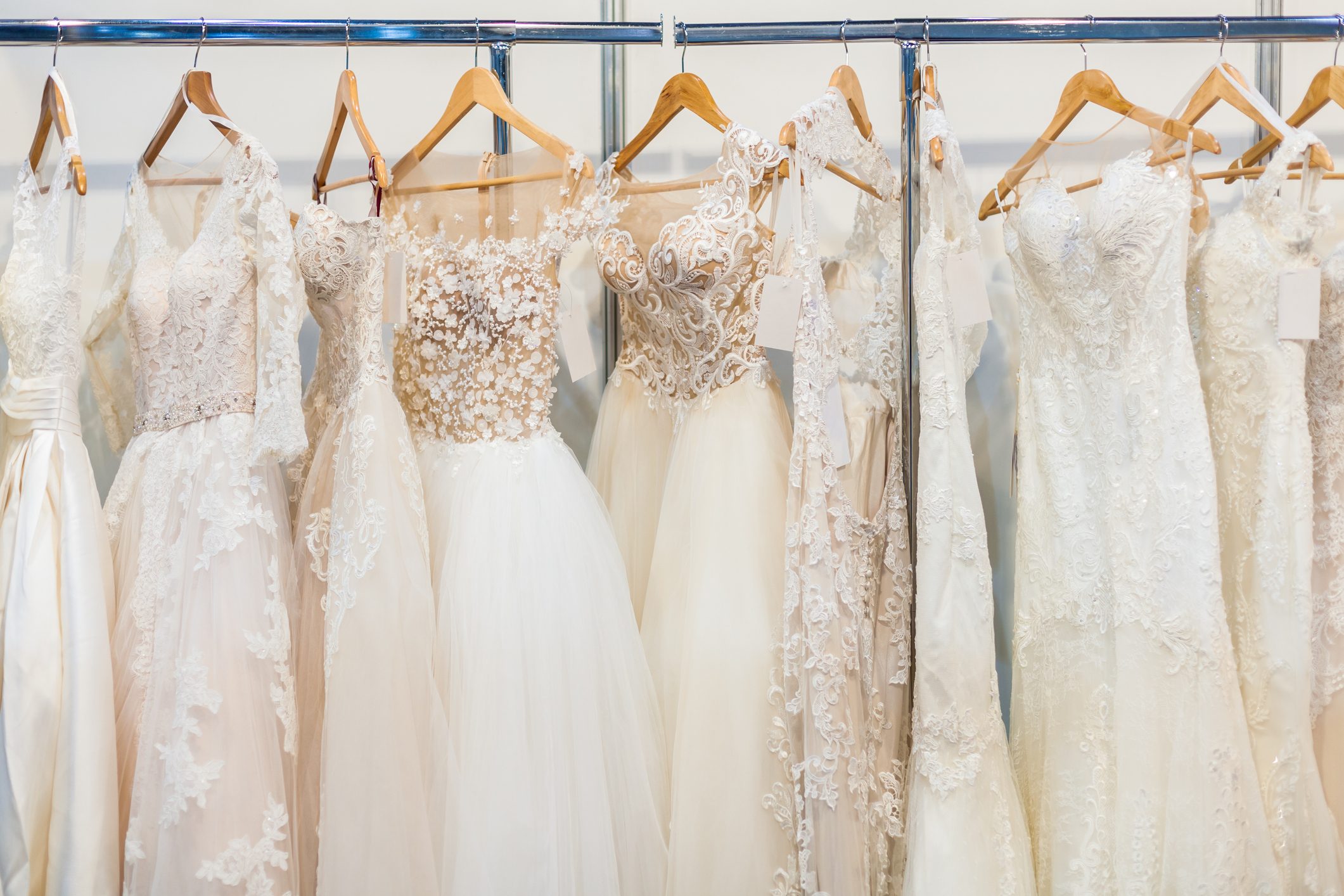 Many beautiful wedding dresses