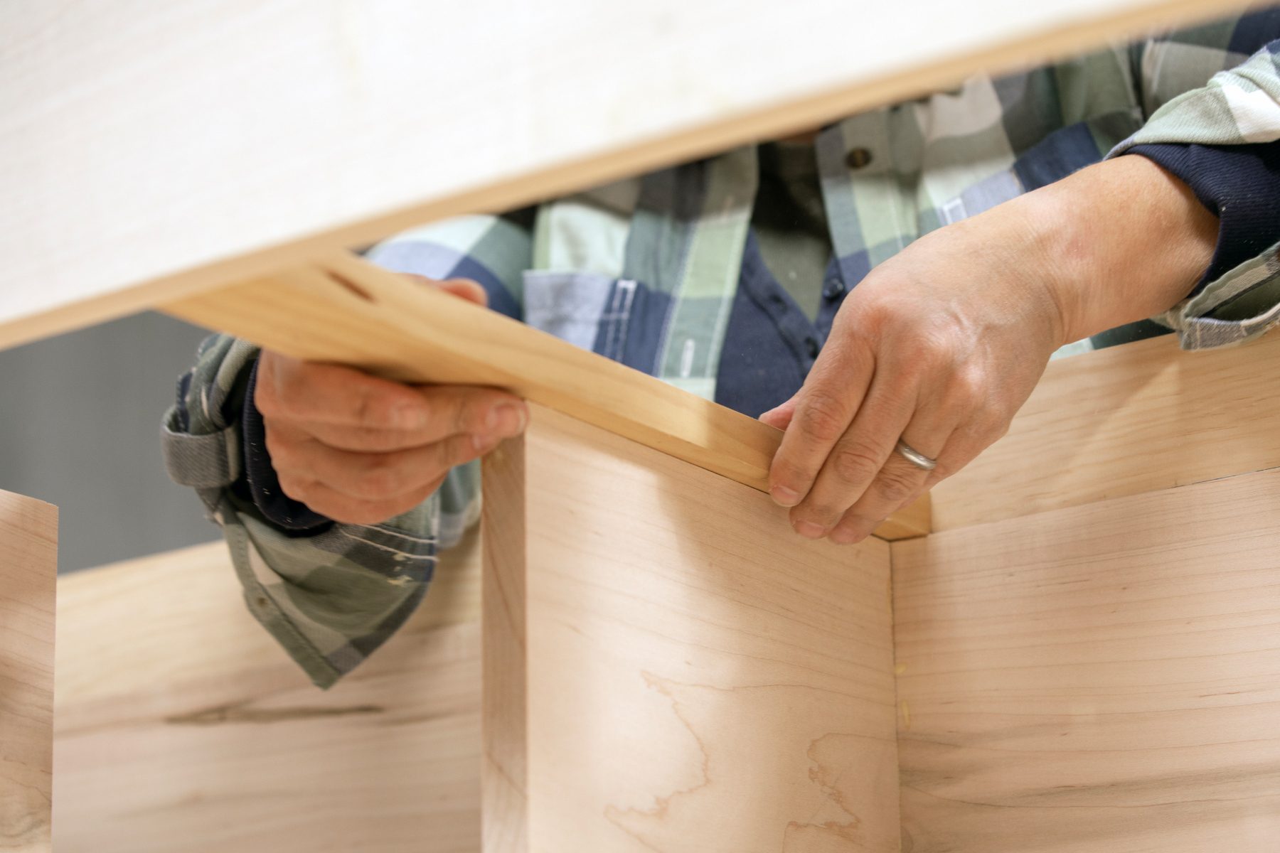 How To Build A Bathroom Vanity Cut and install dividers/support shelves