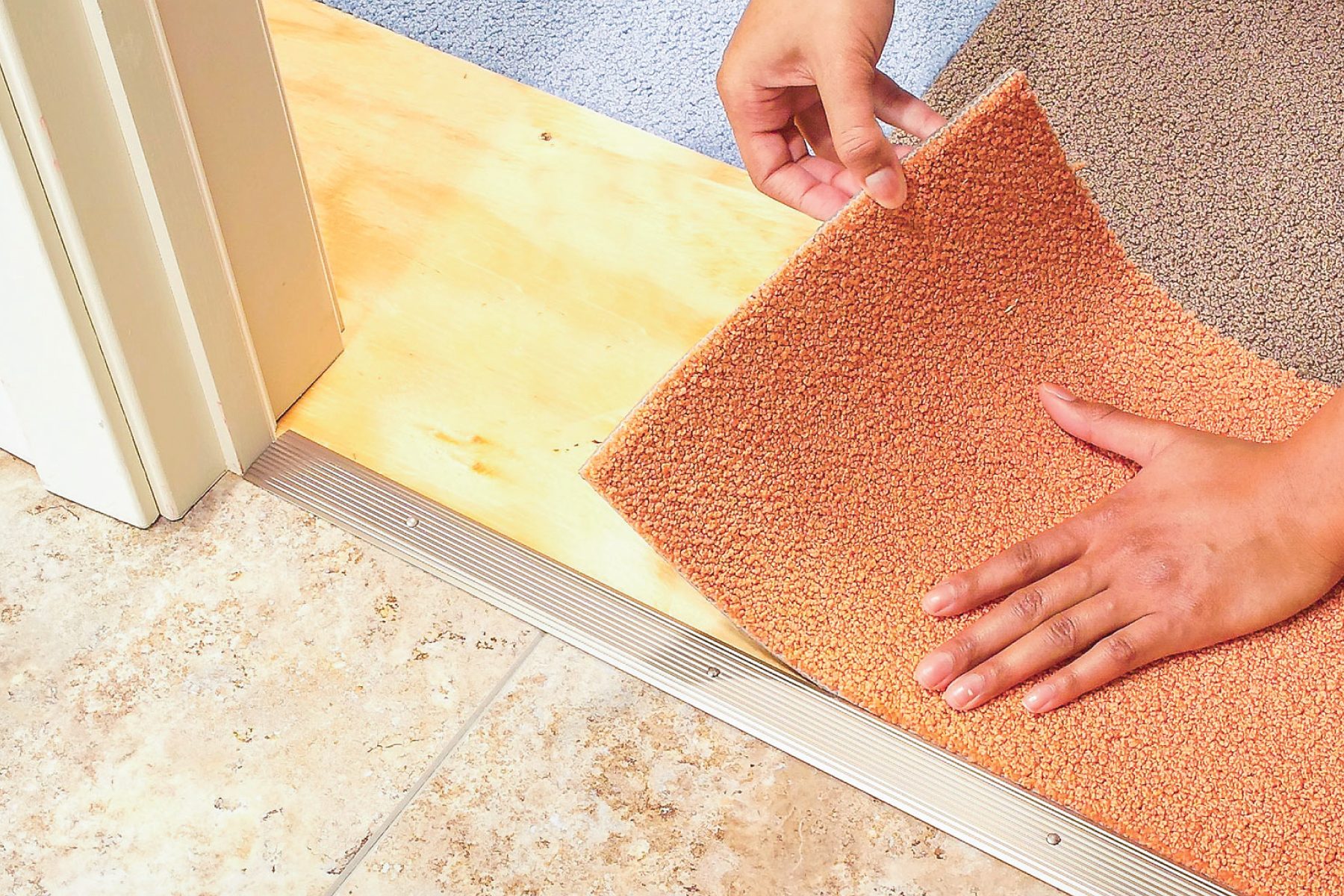 How To Install Carpet Tiles No transition strips needed