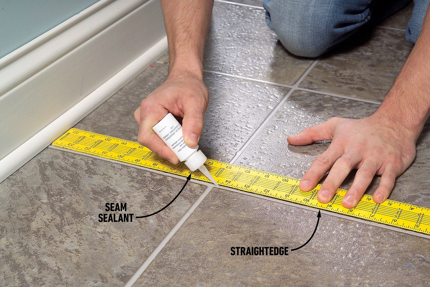 Seal the seam with vinyl seam sealer