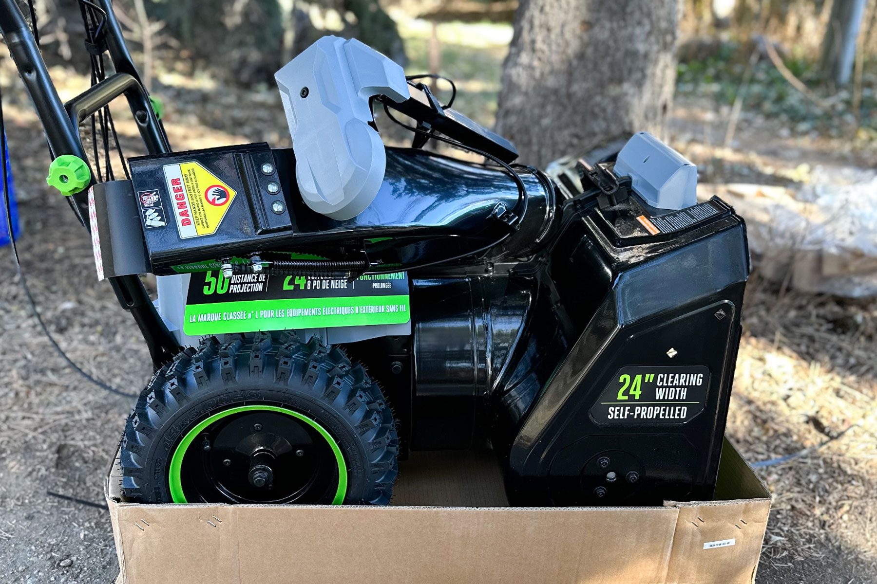 Ego Snow Blower on pallet