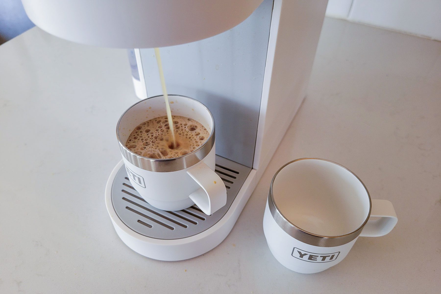 Coffee filling in Yeti’s New Stackable Cups