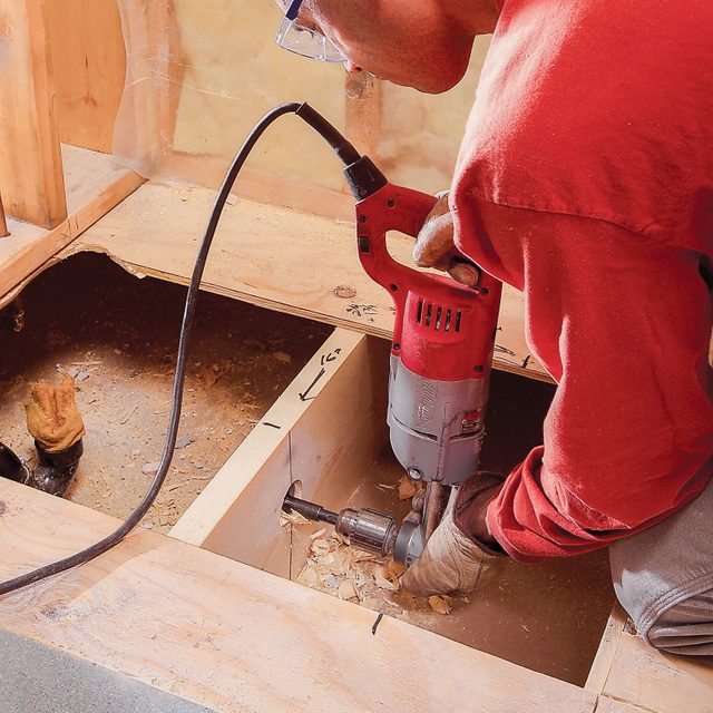 Make a path for the new drain line