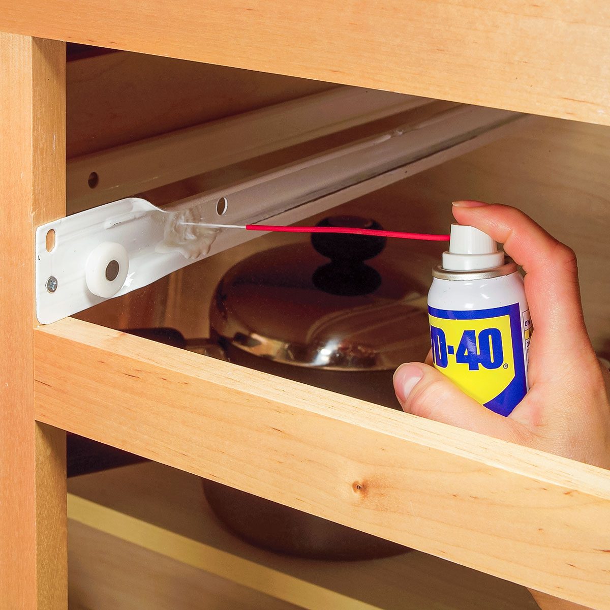 Lubricating Sticking Drawers with WD-40