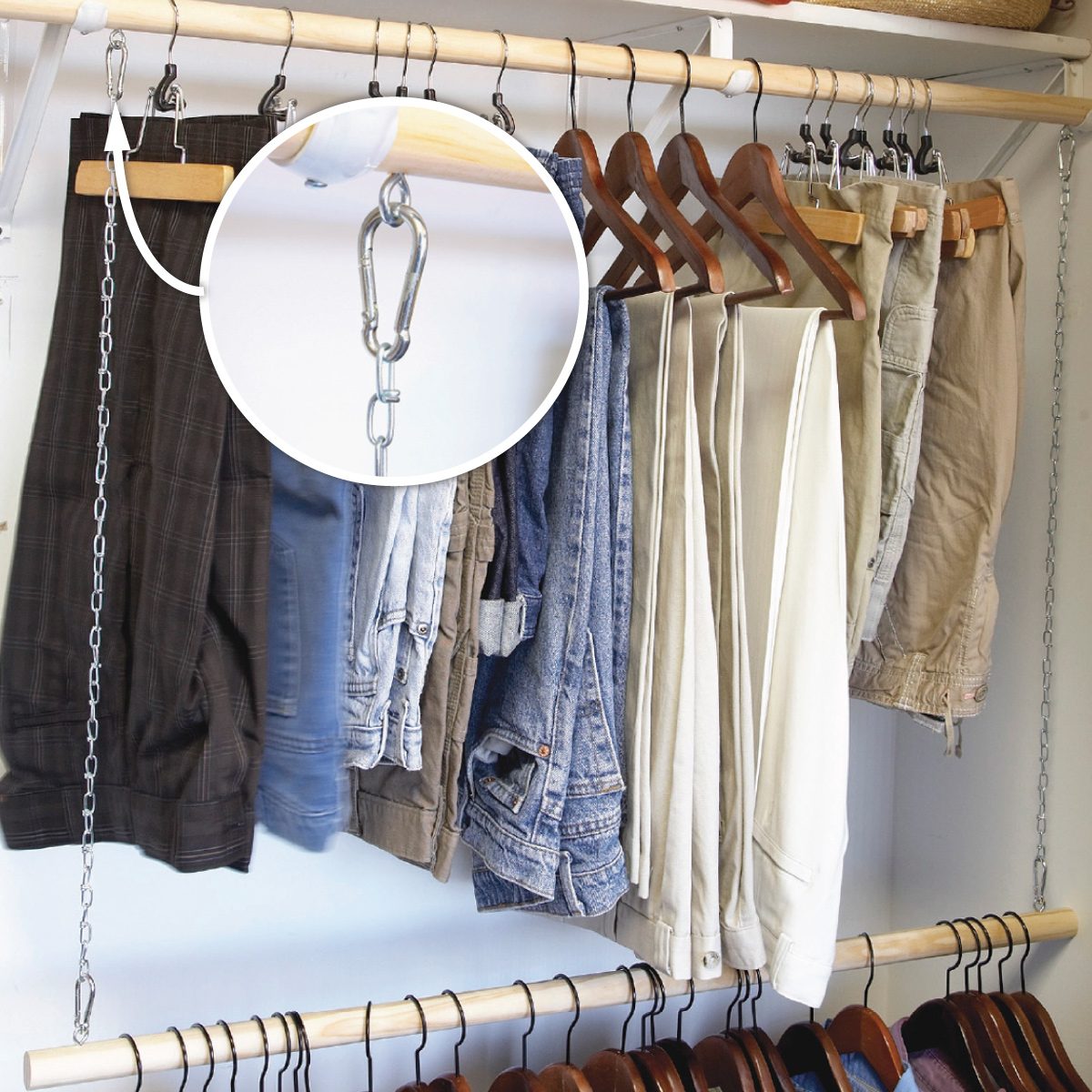 Easy Ways To Expand Your Closet Space Add-On Clothes Rod