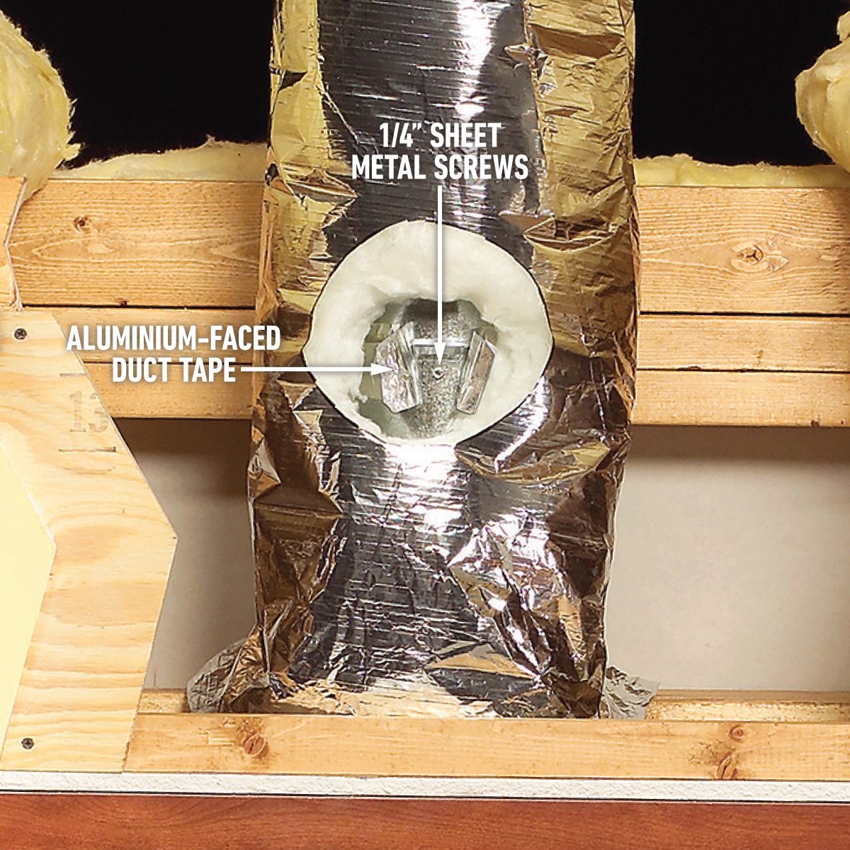 How To Install A Kitchen Hood Roof Vent Screw the ductwork together