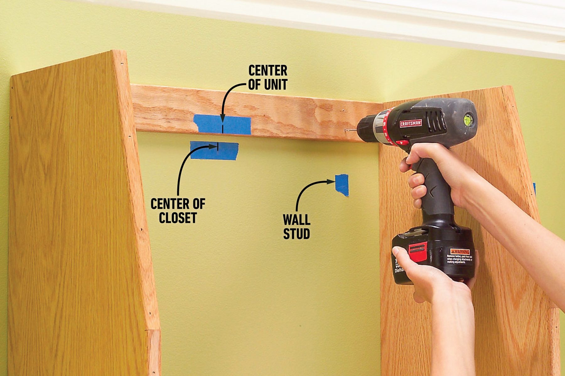 How To Install A Simple Rod And Shelf System For Your Closet Install the Center Unit for the Rod and Shelf System