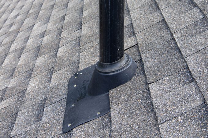 boot flashing on a vent on the roof