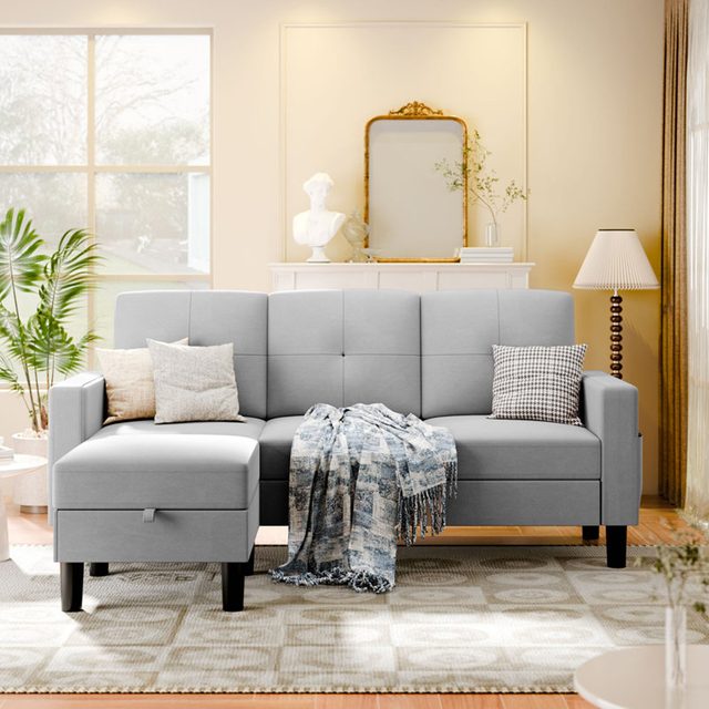 Azura 76.4&ldquo; Sofa Couch With Ottoman