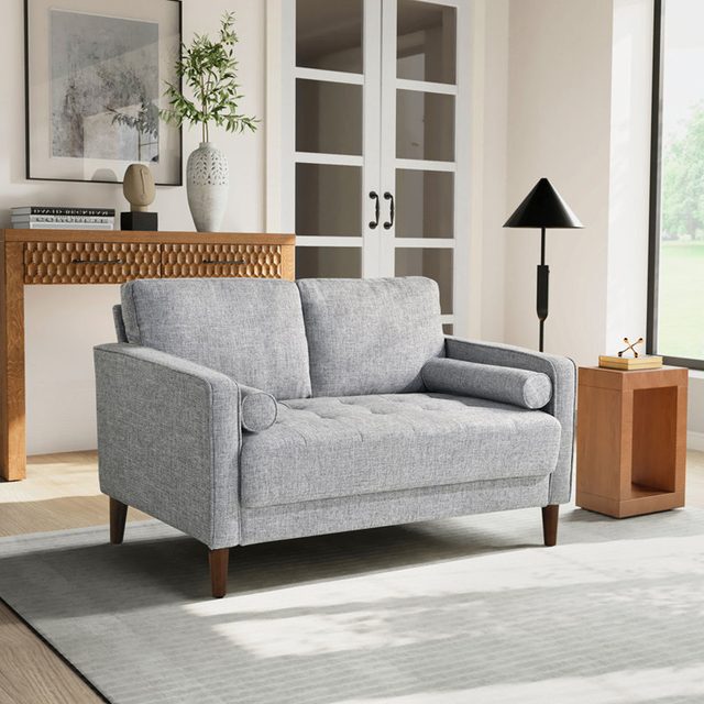 Garren 52.4' Square Arm Tufted Loveseat Ecomm Via Wayfair.com