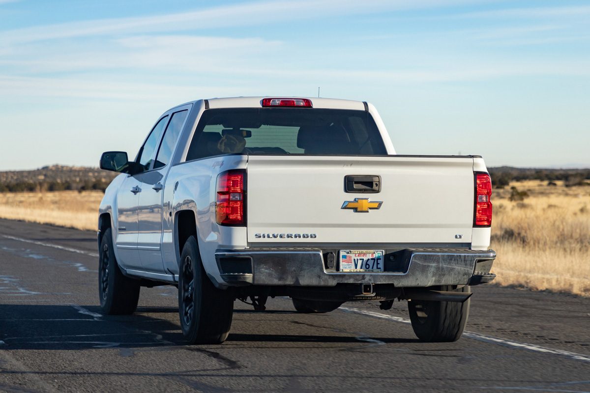 a white Chevrolet Silverado