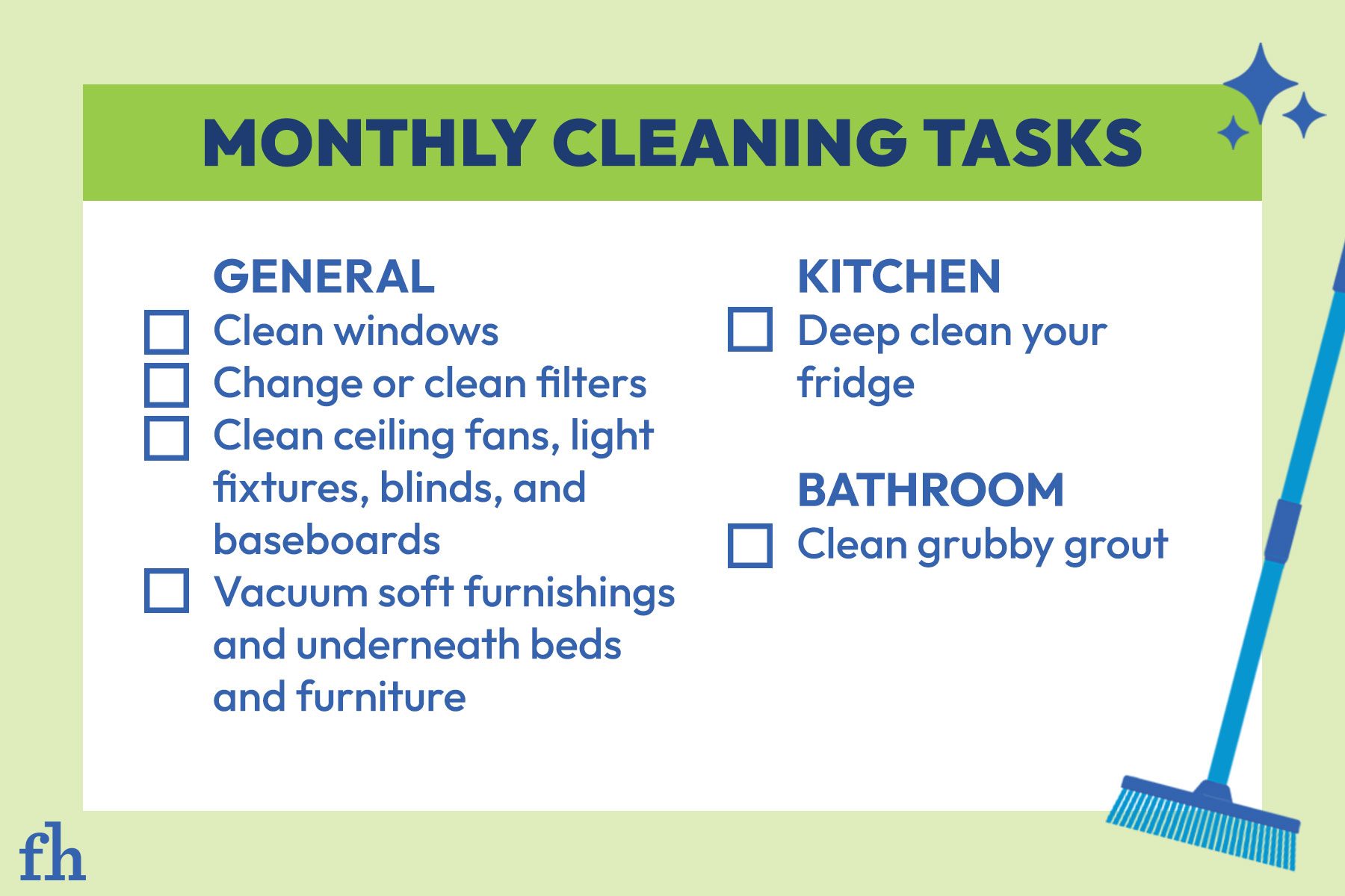 Monthly Cleaning Tasks