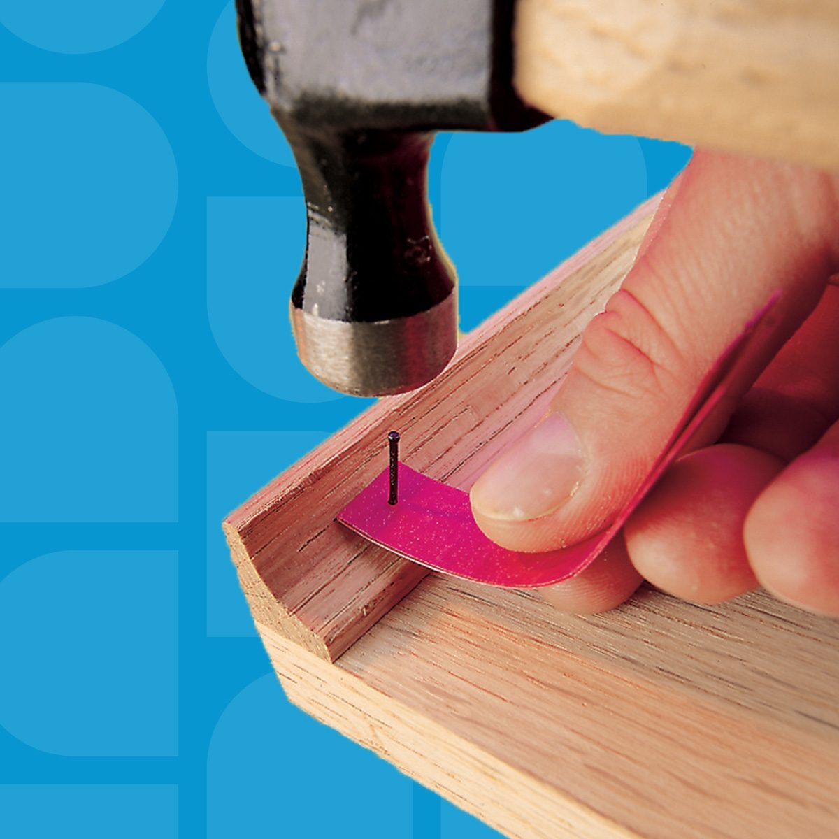 nailing trim using cardboard strip