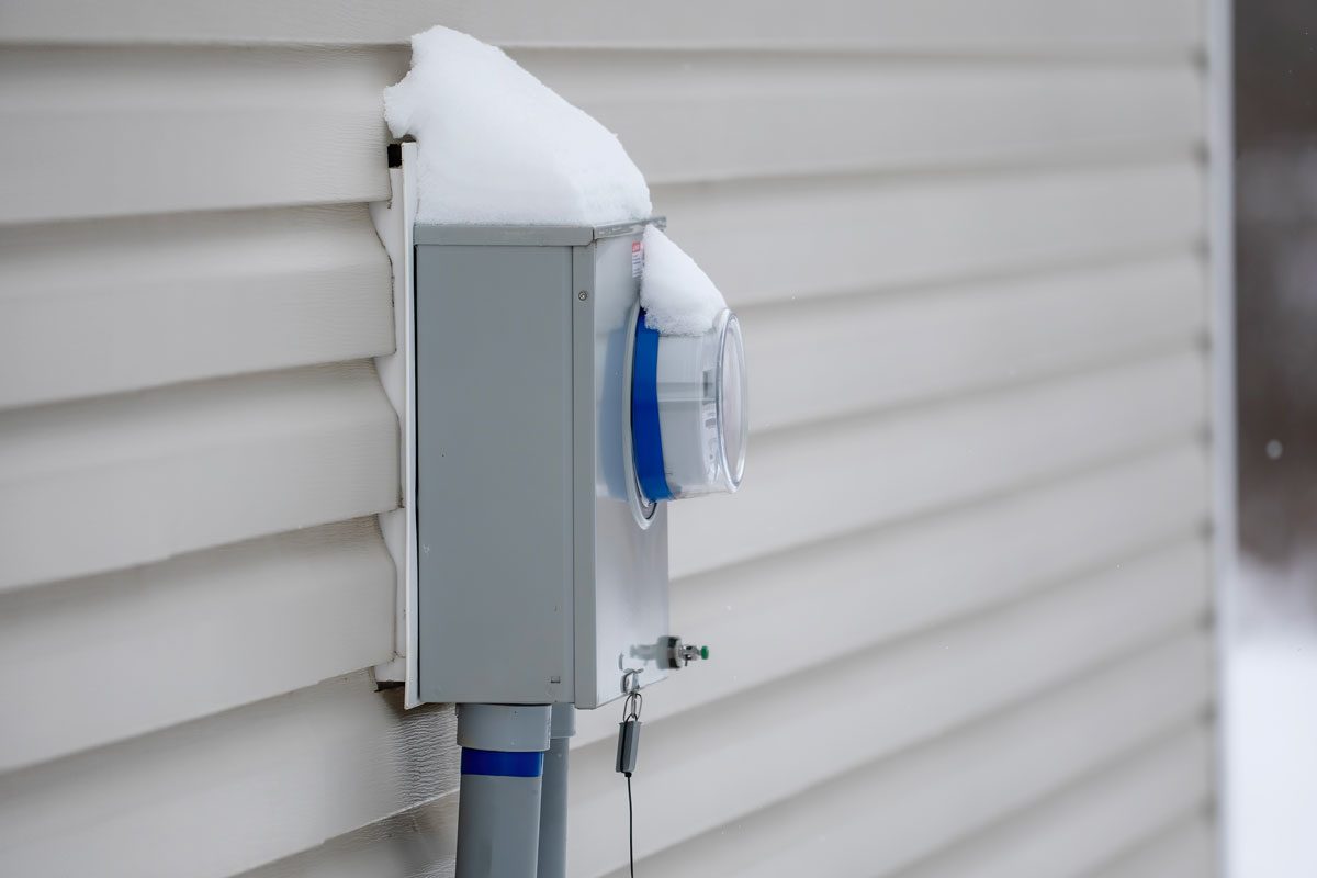 Electricity Power Meter In Winter