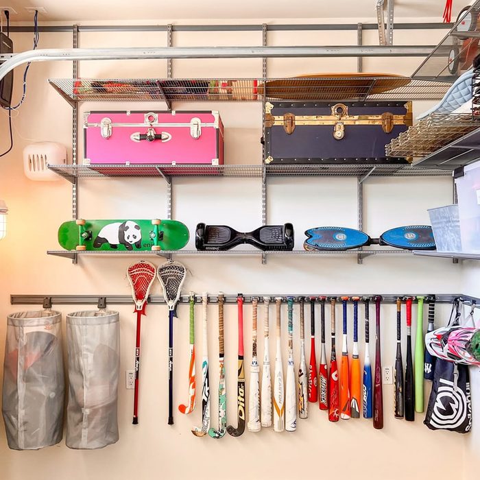 How To Best Organize And Store Sports Equipment Track Shelving Courtesy @organized Nest Instagram