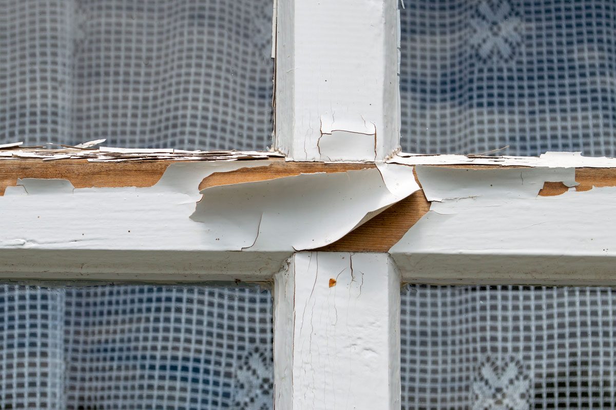 Wooden Window Frame With Peeling Lead Paint Gettyimages 1355143549