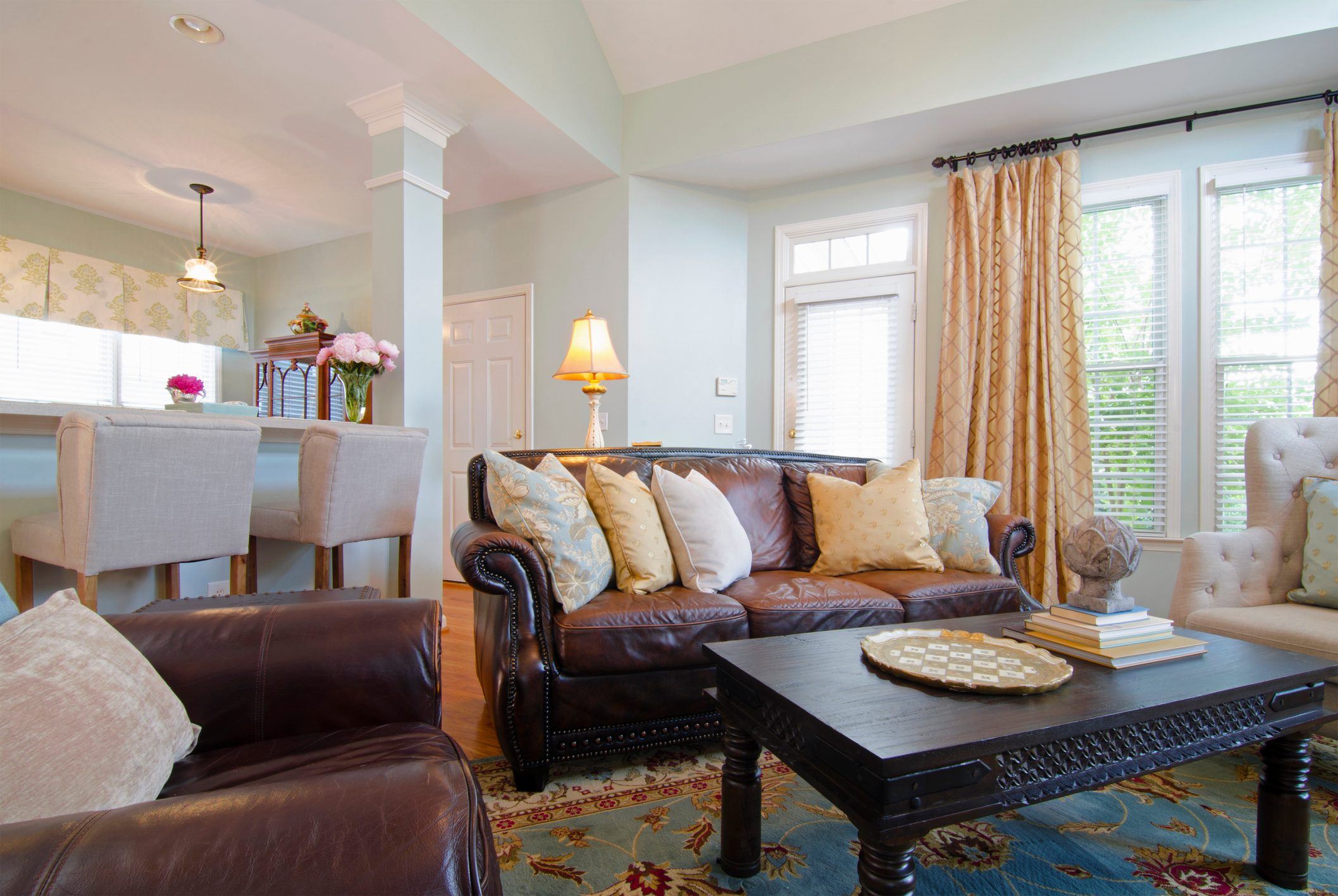 Family Room with traditional furnishings