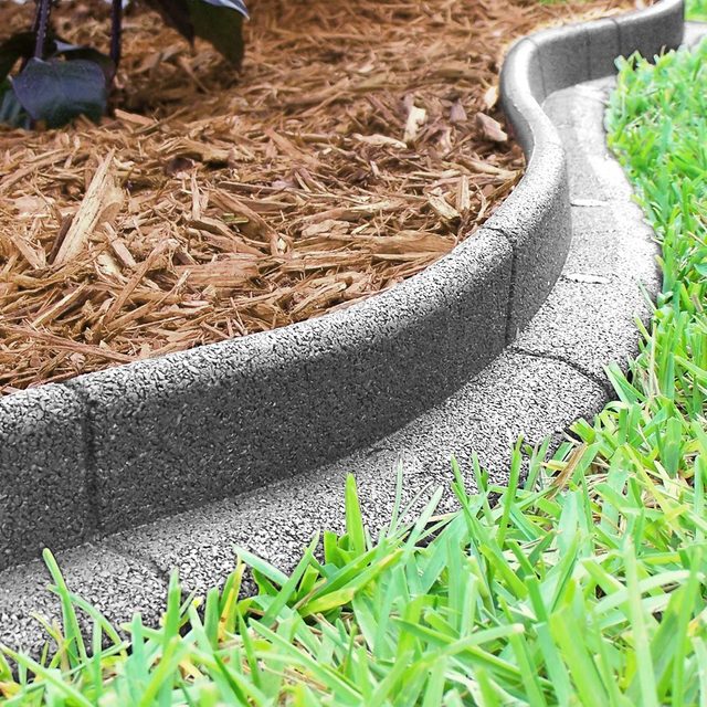 Grey Rubber No Dig Landscape Garden Border Edging