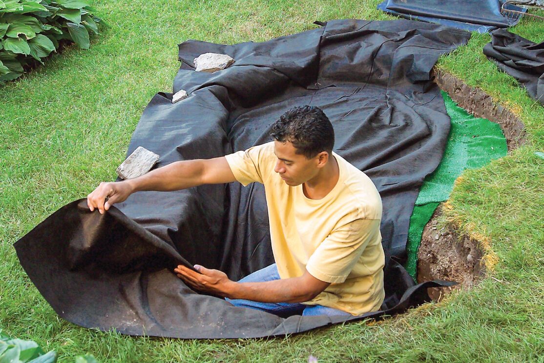 How To Build A Water Feature Thats Low Maintenance Insert the Carpet and Liner Pad