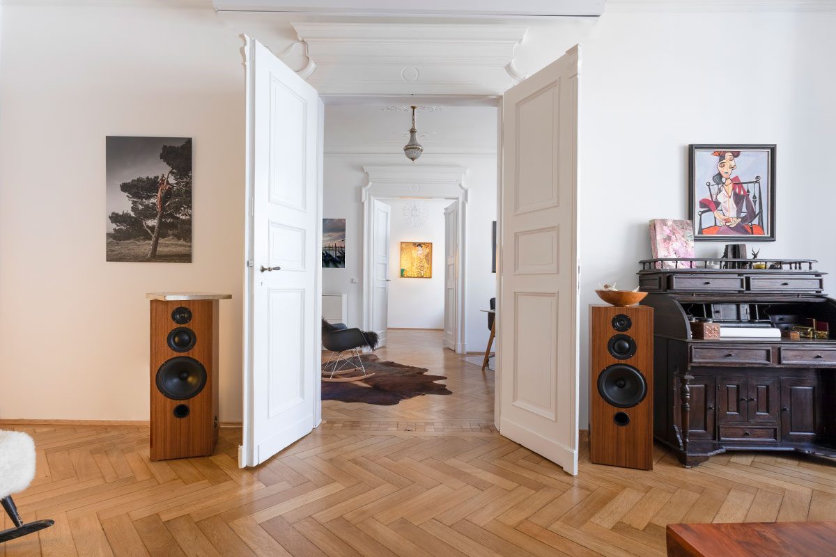 Interior of living room in old building flat