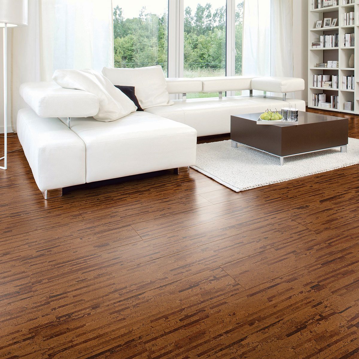 room interior with cork flooring