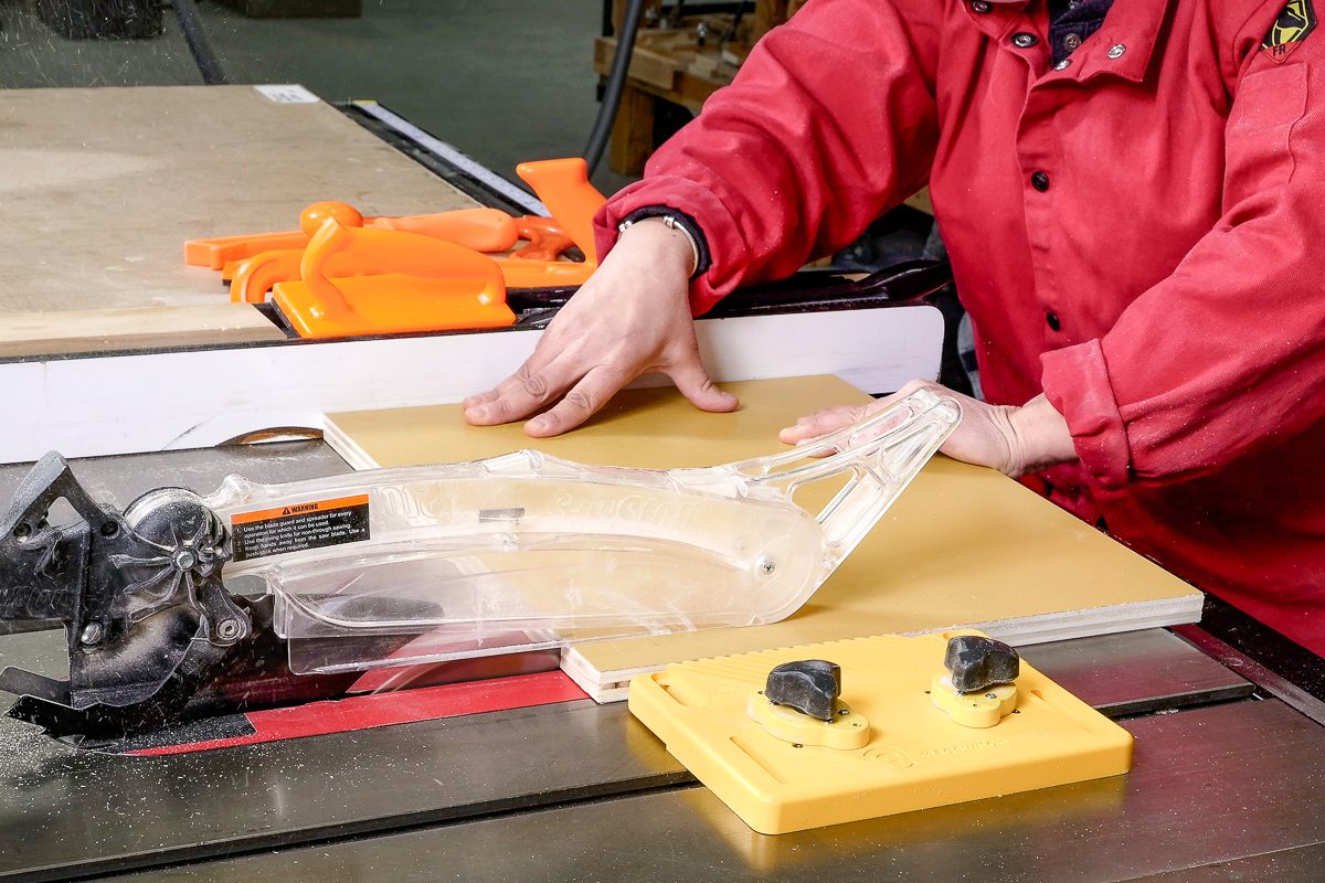 using a feather board