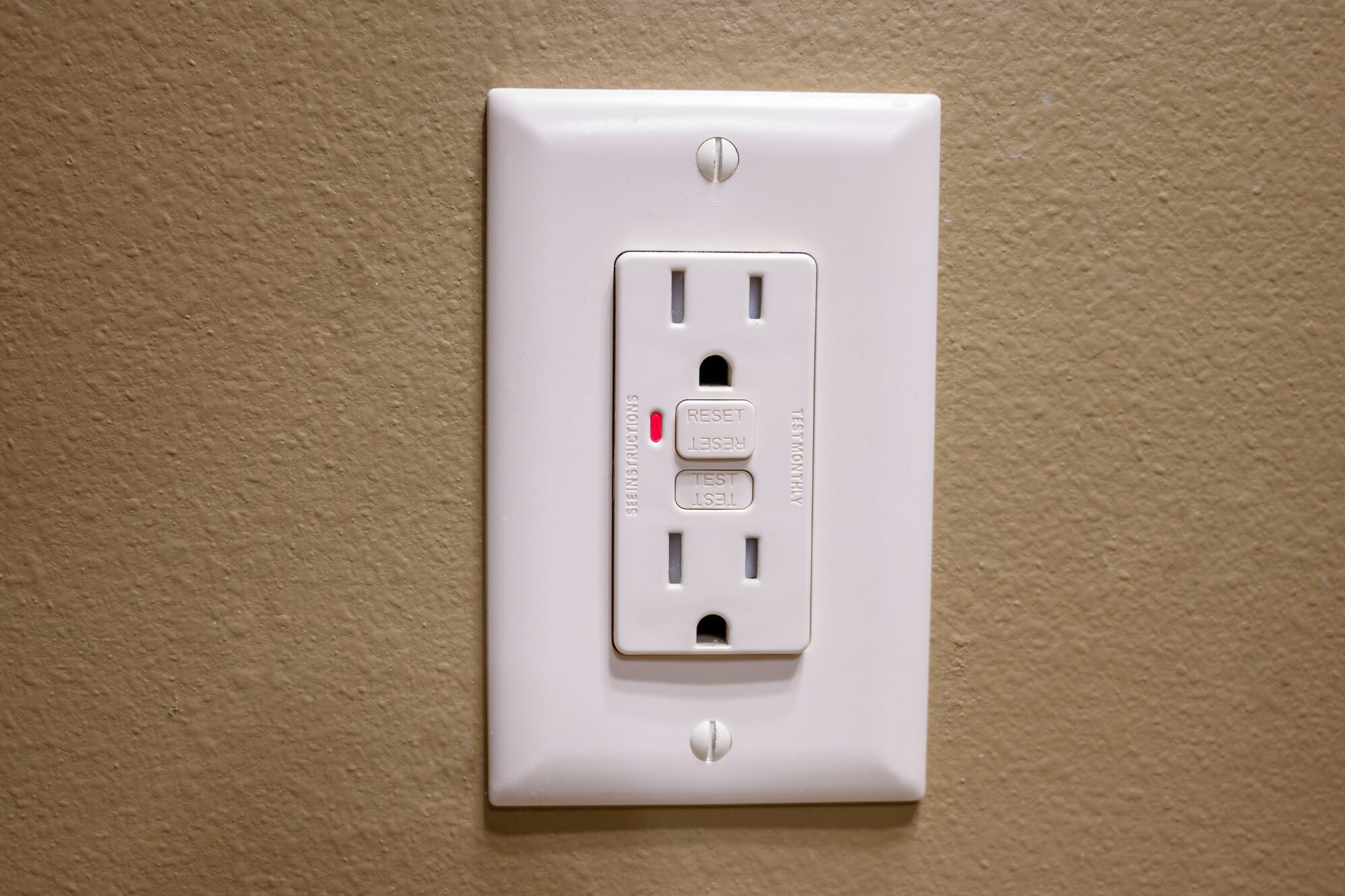 Tripped Ground Fault Interrupter Outlet