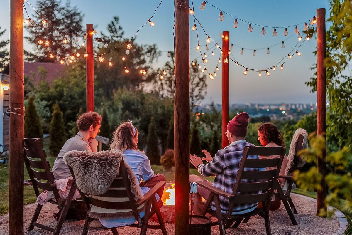 Illuminate Your Outdoor Space Easily With These DIY String Light Poles