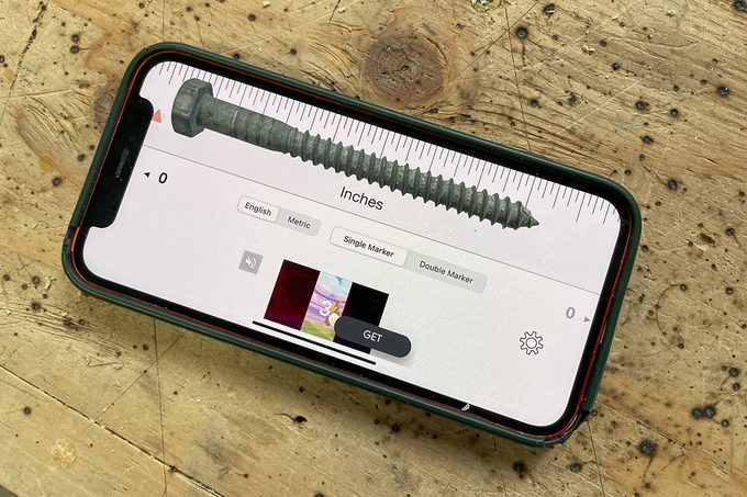 Ruler app in a cell phone