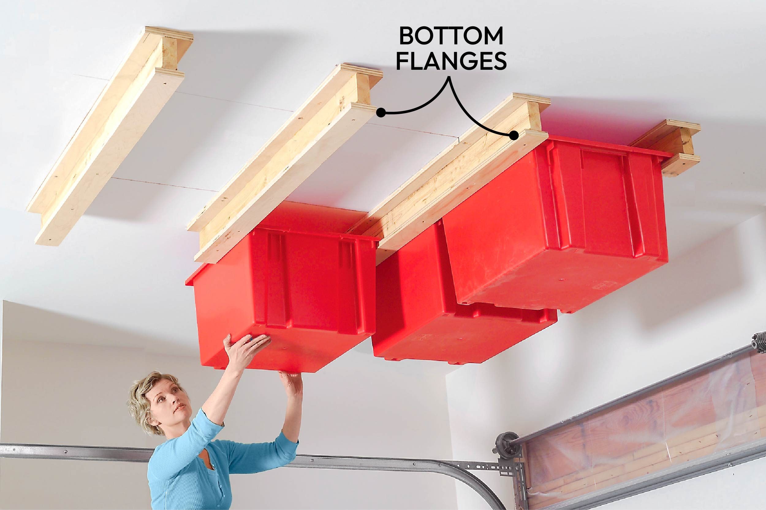 Test the fit of your overhead garage storage