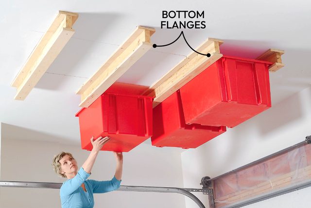 Test the fit of your overhead garage storage