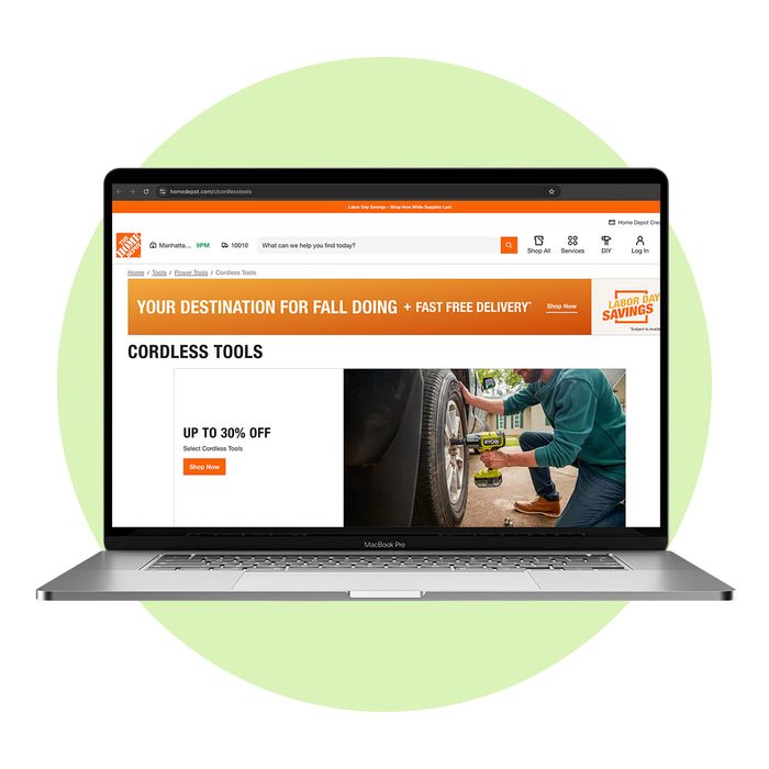 Home Depot Homepage On Laptop Screen