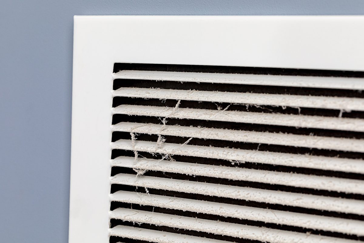 close up of hvac duct