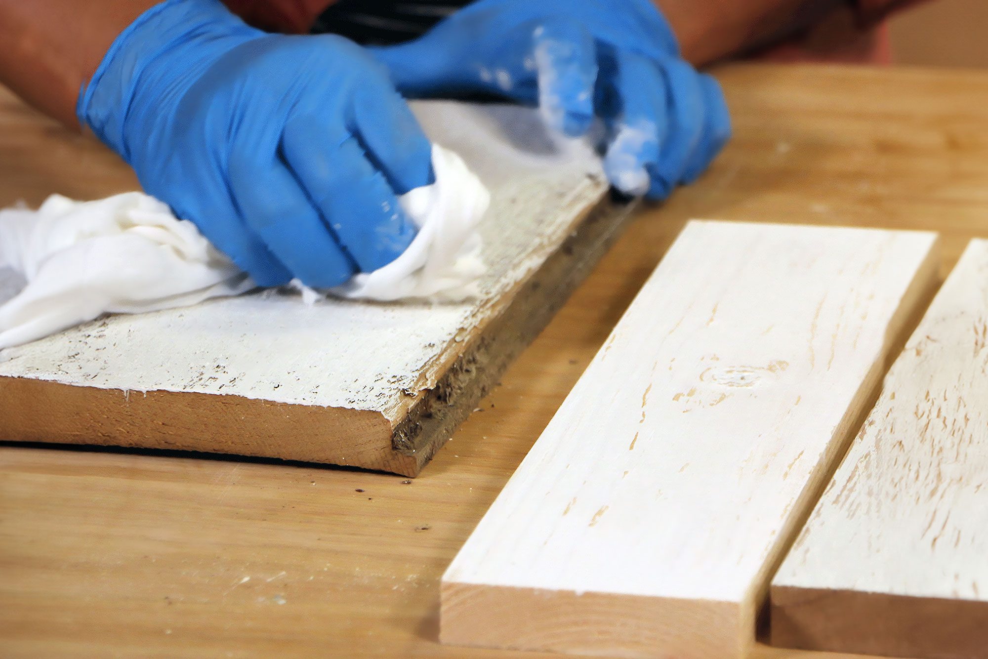 Whitewash Wood With Scraper And Rag