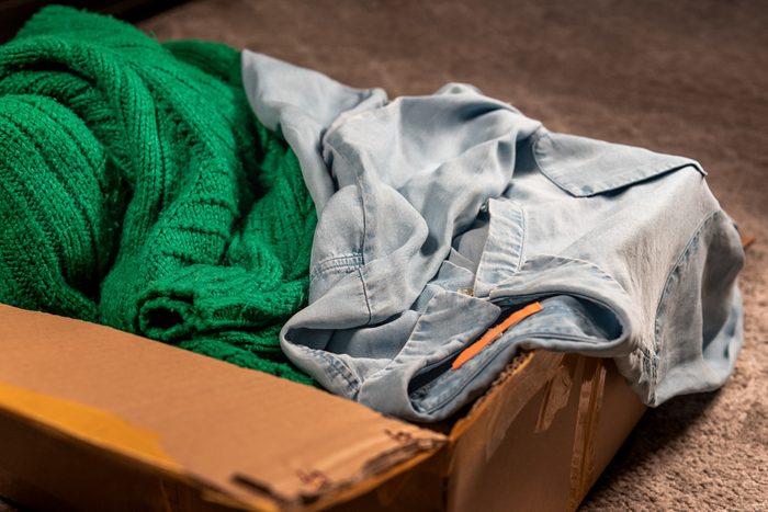 clothes in a box