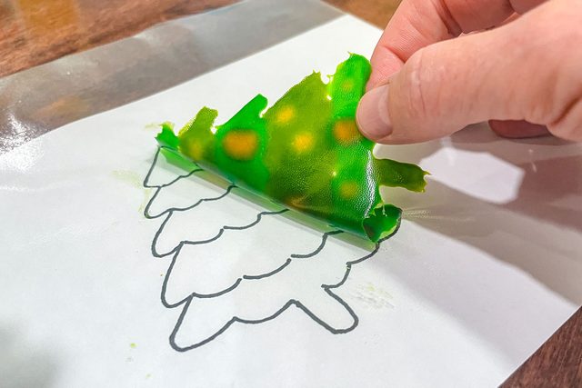 peeling painted design from the sheet protector