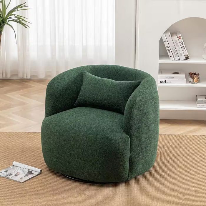 Green Polyester Barrel Chair