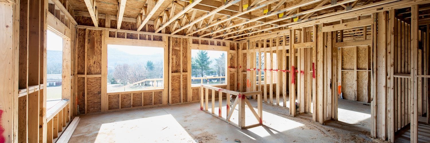 Interior view of a building under construction